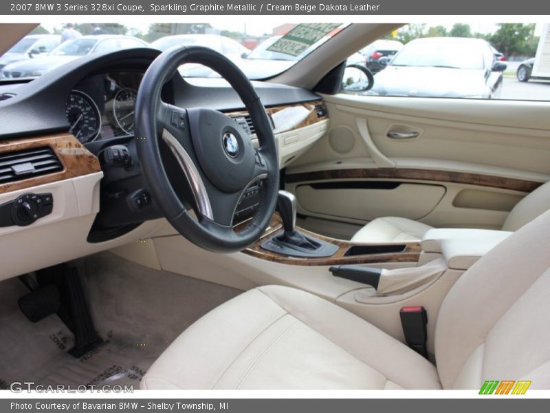 Sparkling Graphite Metallic / Cream Beige Dakota Leather 2007 BMW 3 Series 328xi Coupe