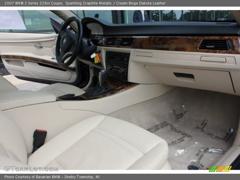 Sparkling Graphite Metallic / Cream Beige Dakota Leather 2007 BMW 3 Series 328xi Coupe