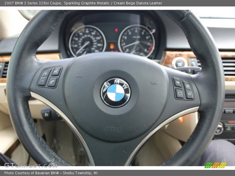 Sparkling Graphite Metallic / Cream Beige Dakota Leather 2007 BMW 3 Series 328xi Coupe