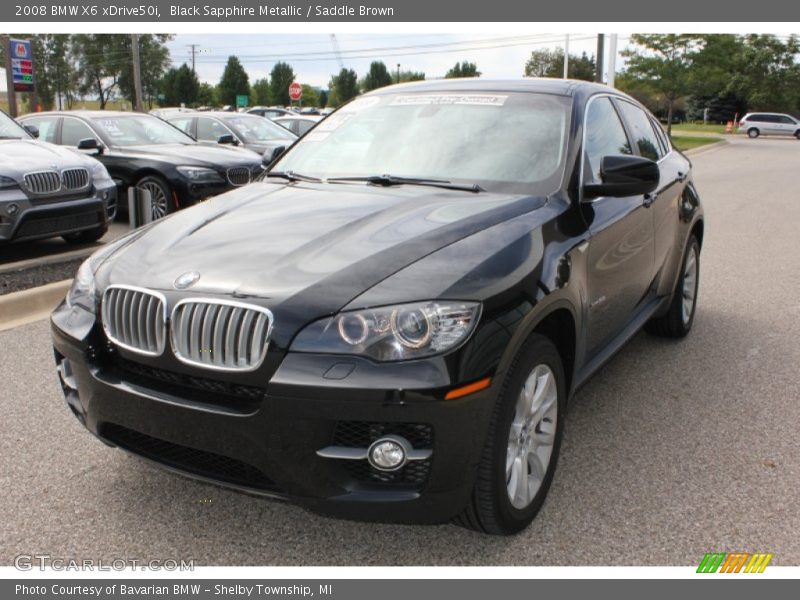 Black Sapphire Metallic / Saddle Brown 2008 BMW X6 xDrive50i