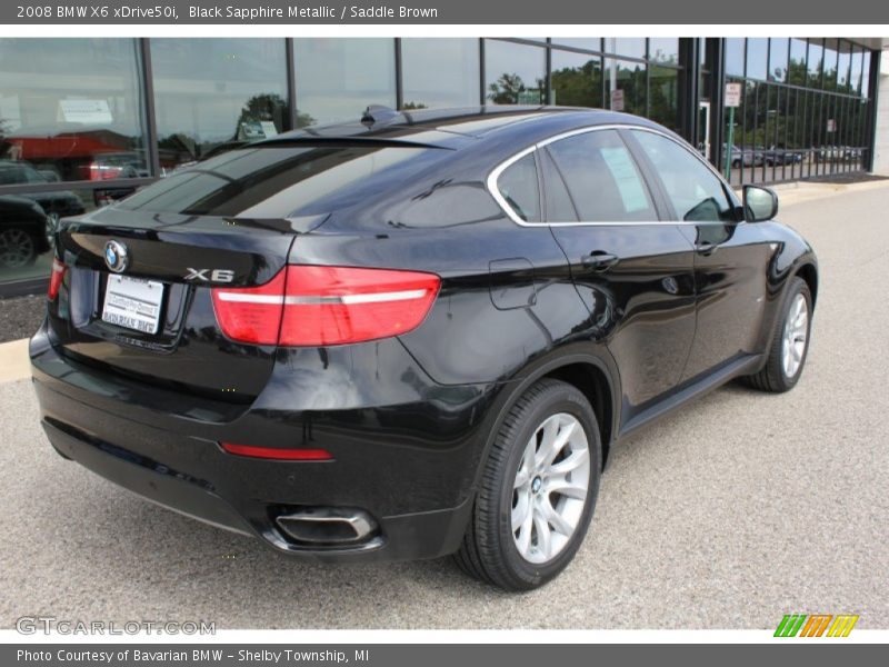 Black Sapphire Metallic / Saddle Brown 2008 BMW X6 xDrive50i