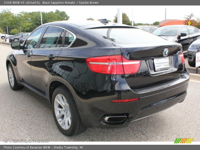 Black Sapphire Metallic / Saddle Brown 2008 BMW X6 xDrive50i