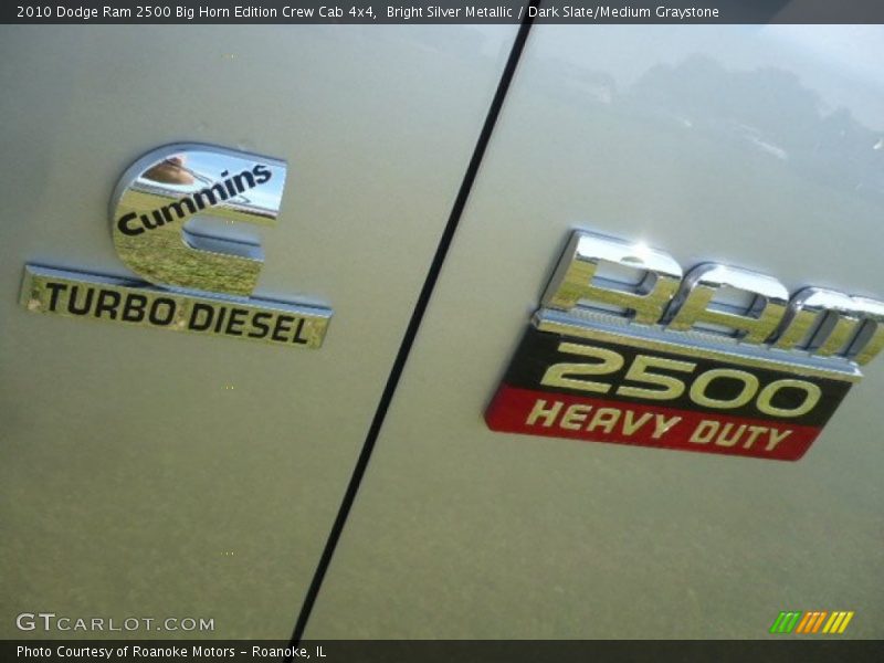 Bright Silver Metallic / Dark Slate/Medium Graystone 2010 Dodge Ram 2500 Big Horn Edition Crew Cab 4x4