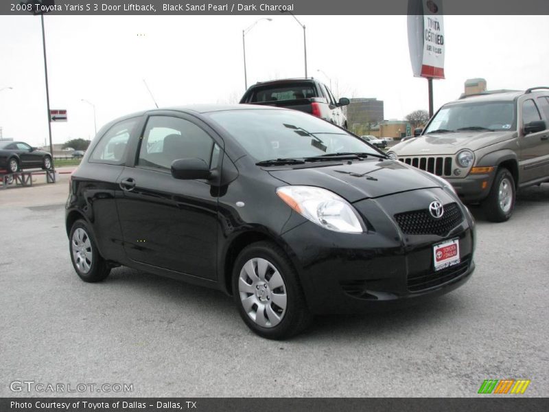 Black Sand Pearl / Dark Charcoal 2008 Toyota Yaris S 3 Door Liftback