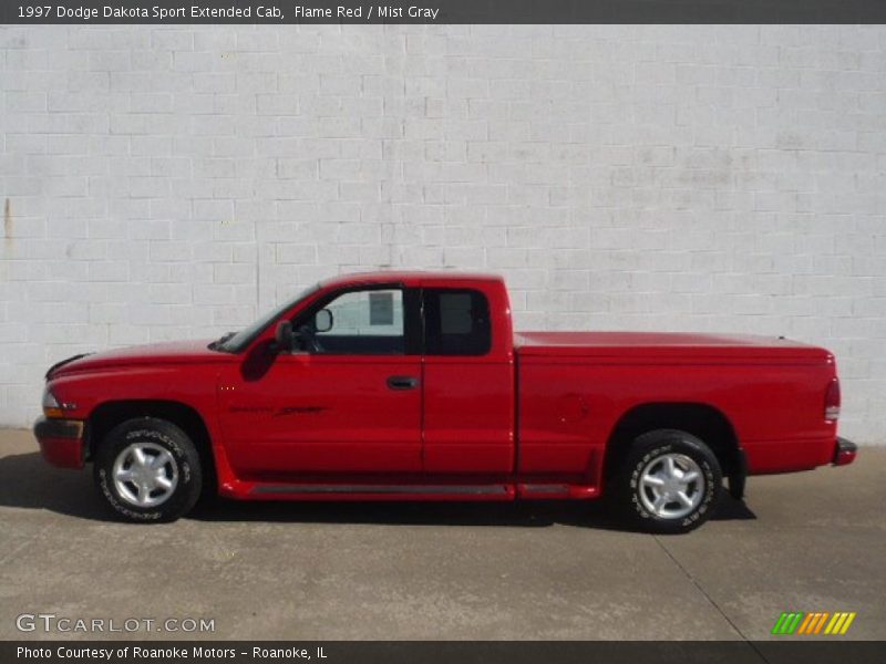 Flame Red / Mist Gray 1997 Dodge Dakota Sport Extended Cab