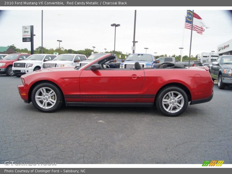 Red Candy Metallic / Charcoal Black 2010 Ford Mustang V6 Convertible