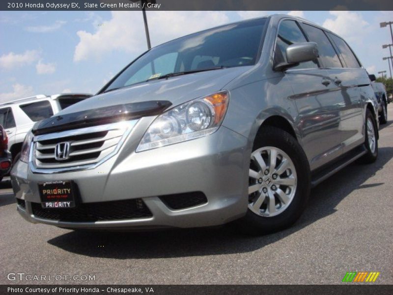 Slate Green Metallic / Gray 2010 Honda Odyssey EX