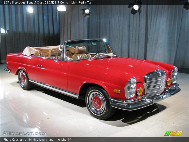 Red / Tan 1971 Mercedes-Benz S Class 280SE 3.5 Convertible