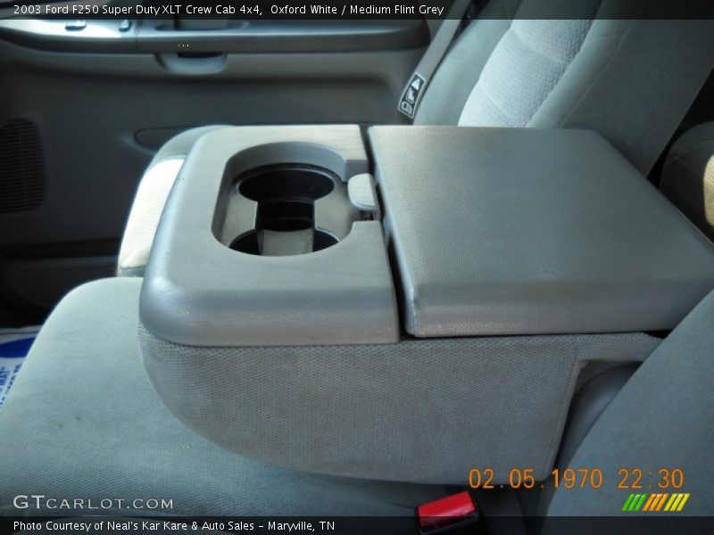 Oxford White / Medium Flint Grey 2003 Ford F250 Super Duty XLT Crew Cab 4x4