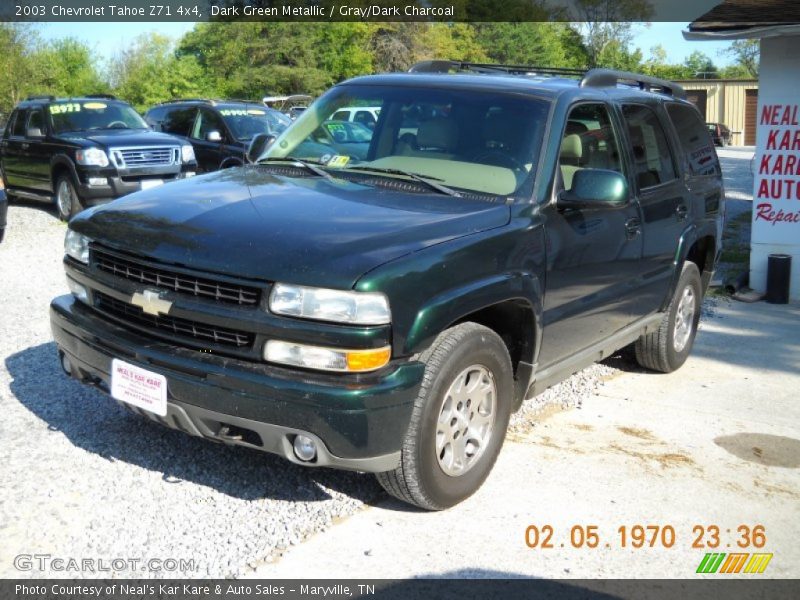Dark Green Metallic / Gray/Dark Charcoal 2003 Chevrolet Tahoe Z71 4x4