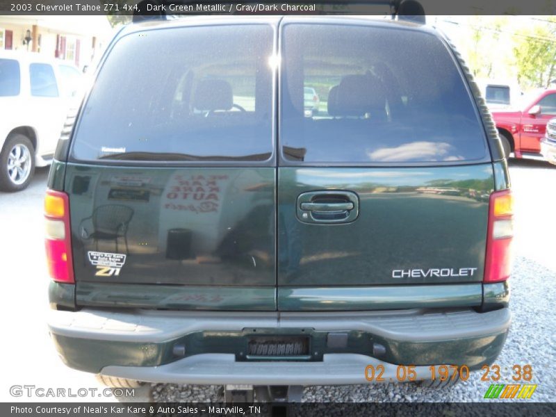 Dark Green Metallic / Gray/Dark Charcoal 2003 Chevrolet Tahoe Z71 4x4