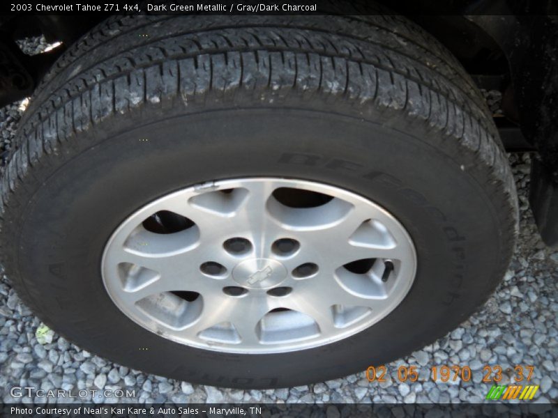 Dark Green Metallic / Gray/Dark Charcoal 2003 Chevrolet Tahoe Z71 4x4
