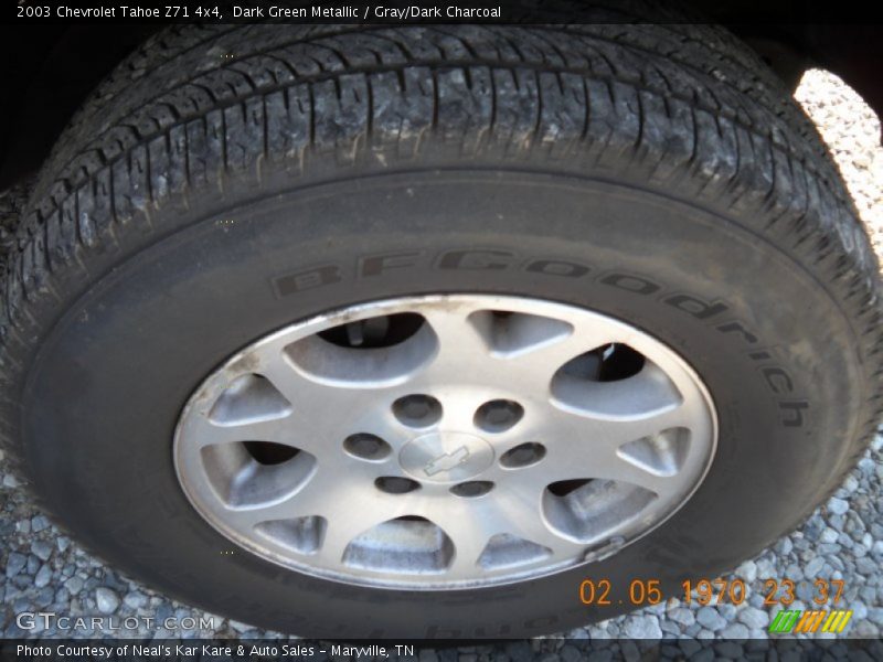 Dark Green Metallic / Gray/Dark Charcoal 2003 Chevrolet Tahoe Z71 4x4