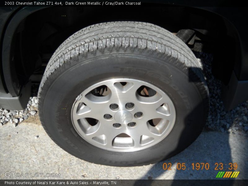 Dark Green Metallic / Gray/Dark Charcoal 2003 Chevrolet Tahoe Z71 4x4