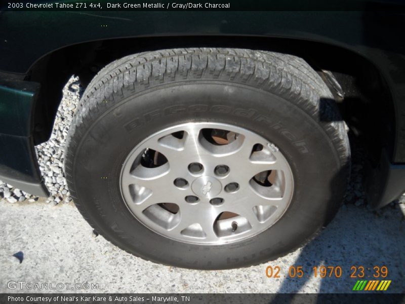 Dark Green Metallic / Gray/Dark Charcoal 2003 Chevrolet Tahoe Z71 4x4