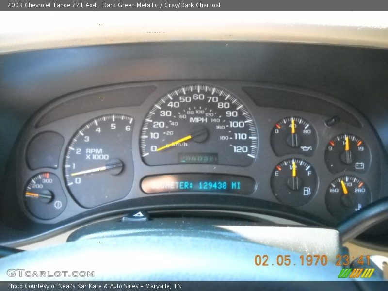 Dark Green Metallic / Gray/Dark Charcoal 2003 Chevrolet Tahoe Z71 4x4