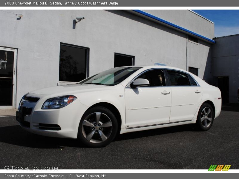 White / Cocoa/Cashmere Beige 2008 Chevrolet Malibu LT Sedan