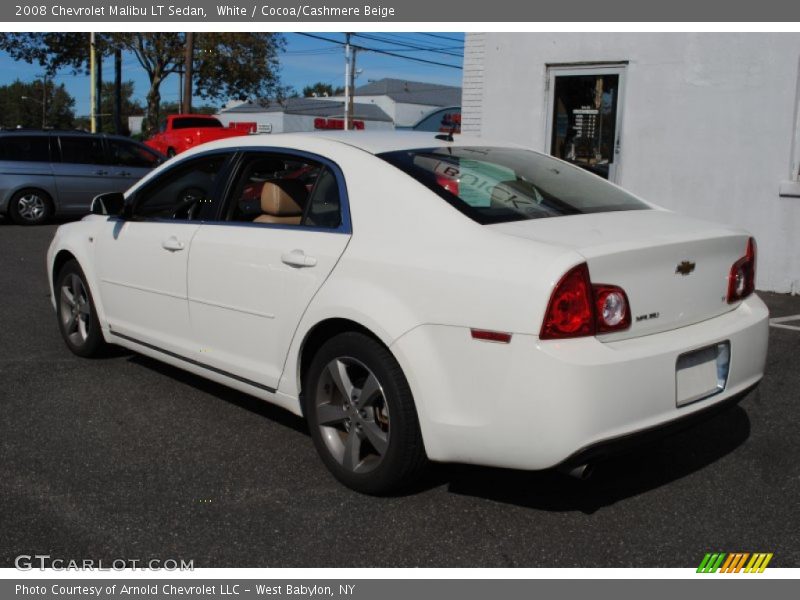 White / Cocoa/Cashmere Beige 2008 Chevrolet Malibu LT Sedan