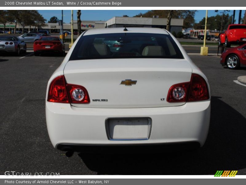 White / Cocoa/Cashmere Beige 2008 Chevrolet Malibu LT Sedan
