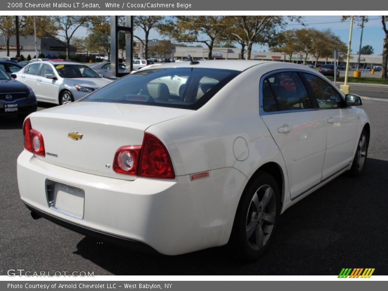 White / Cocoa/Cashmere Beige 2008 Chevrolet Malibu LT Sedan
