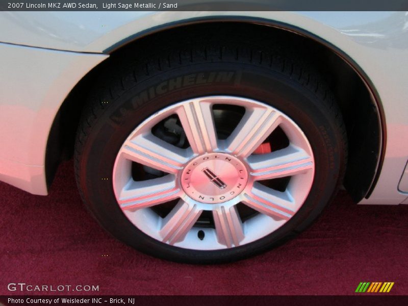 Light Sage Metallic / Sand 2007 Lincoln MKZ AWD Sedan