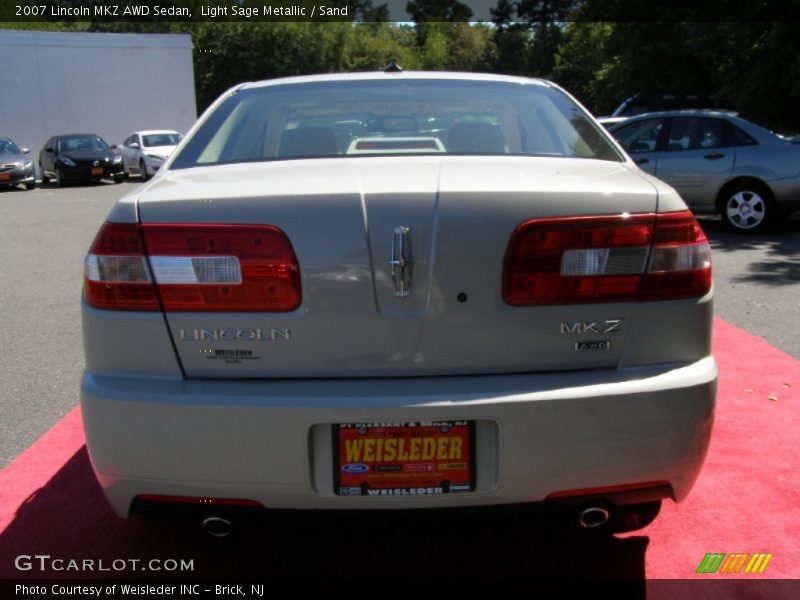 Light Sage Metallic / Sand 2007 Lincoln MKZ AWD Sedan