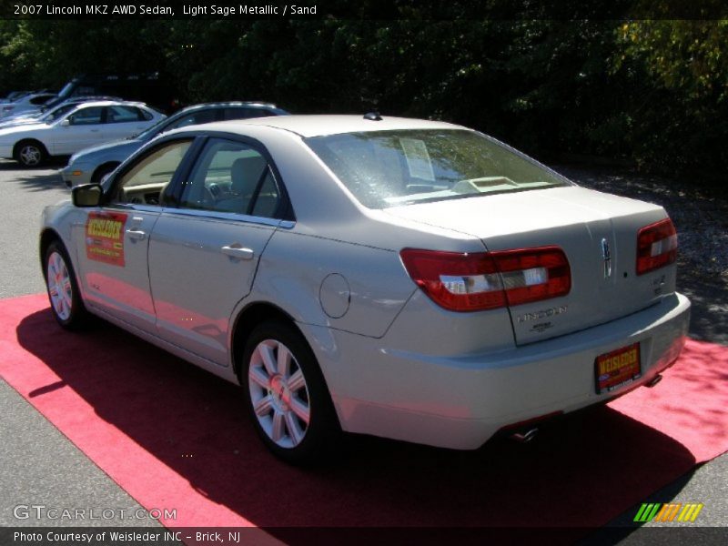 Light Sage Metallic / Sand 2007 Lincoln MKZ AWD Sedan
