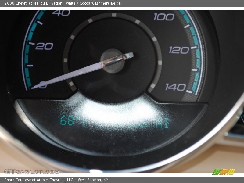 White / Cocoa/Cashmere Beige 2008 Chevrolet Malibu LT Sedan