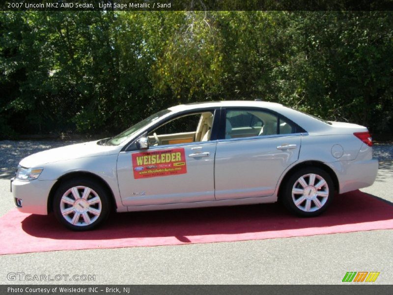 Light Sage Metallic / Sand 2007 Lincoln MKZ AWD Sedan