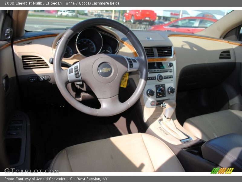 White / Cocoa/Cashmere Beige 2008 Chevrolet Malibu LT Sedan