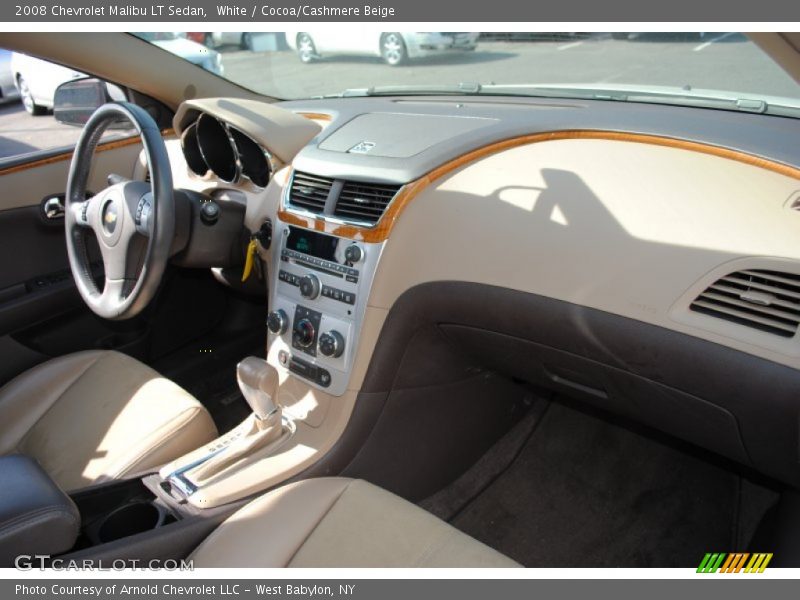 White / Cocoa/Cashmere Beige 2008 Chevrolet Malibu LT Sedan