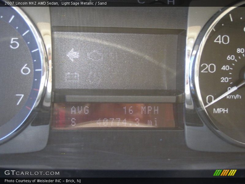Light Sage Metallic / Sand 2007 Lincoln MKZ AWD Sedan