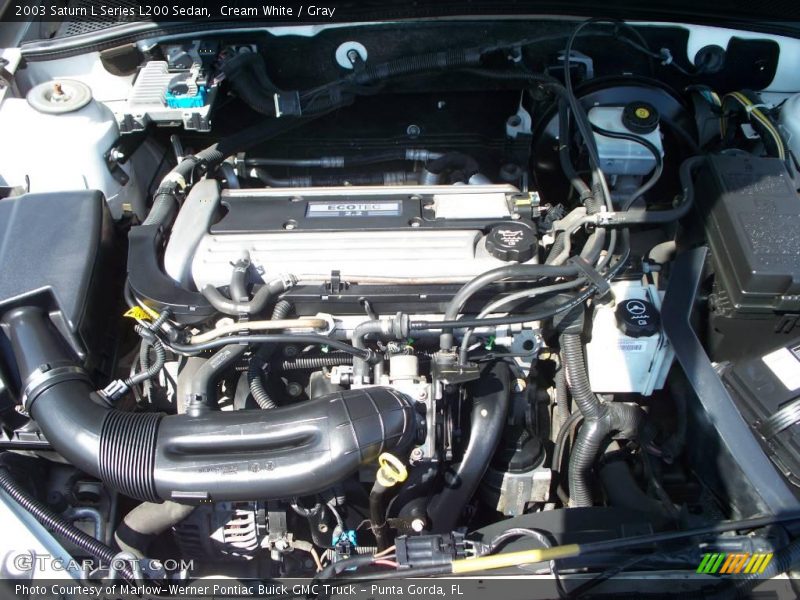 Cream White / Gray 2003 Saturn L Series L200 Sedan