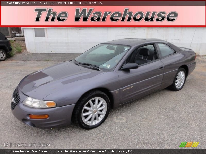 Pewter Blue Pearl / Black/Gray 1998 Chrysler Sebring LXi Coupe