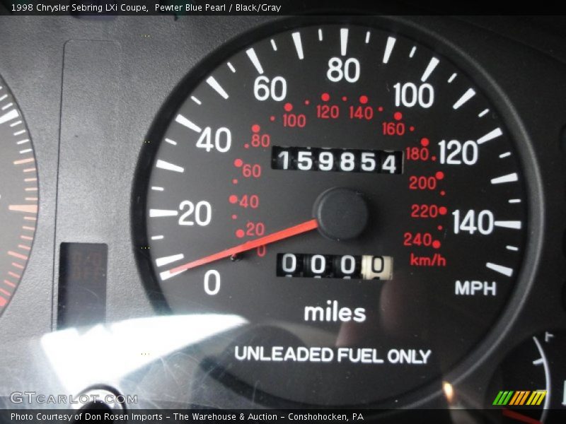 Pewter Blue Pearl / Black/Gray 1998 Chrysler Sebring LXi Coupe