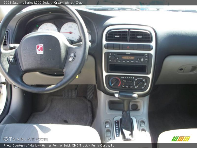 Cream White / Gray 2003 Saturn L Series L200 Sedan