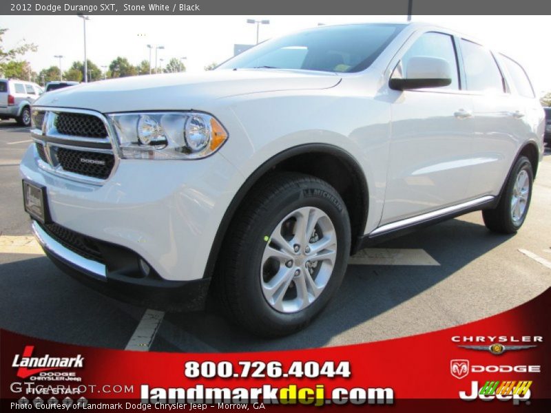 Stone White / Black 2012 Dodge Durango SXT