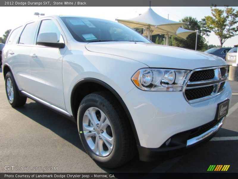 Stone White / Black 2012 Dodge Durango SXT
