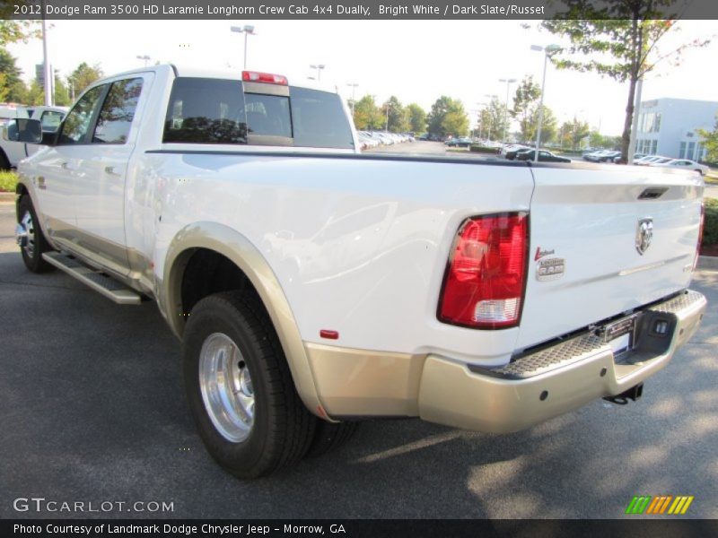 Bright White / Dark Slate/Russet 2012 Dodge Ram 3500 HD Laramie Longhorn Crew Cab 4x4 Dually