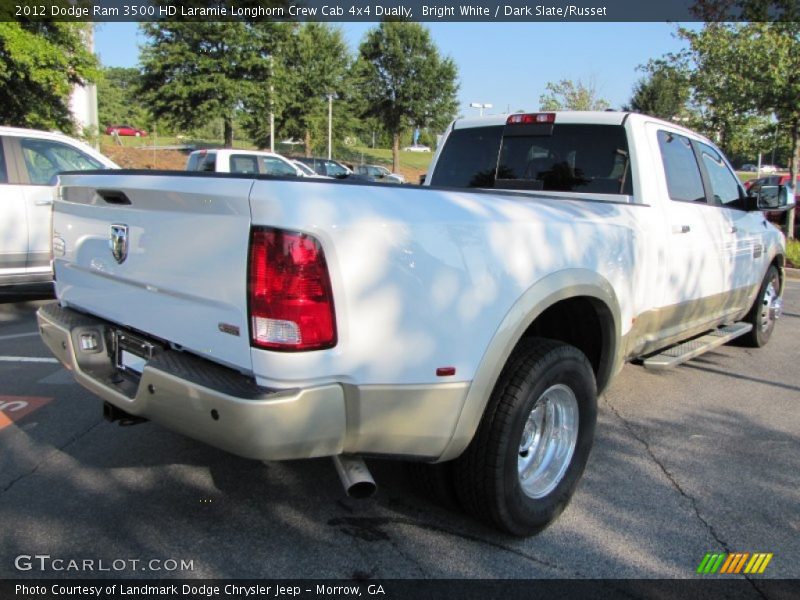 Bright White / Dark Slate/Russet 2012 Dodge Ram 3500 HD Laramie Longhorn Crew Cab 4x4 Dually