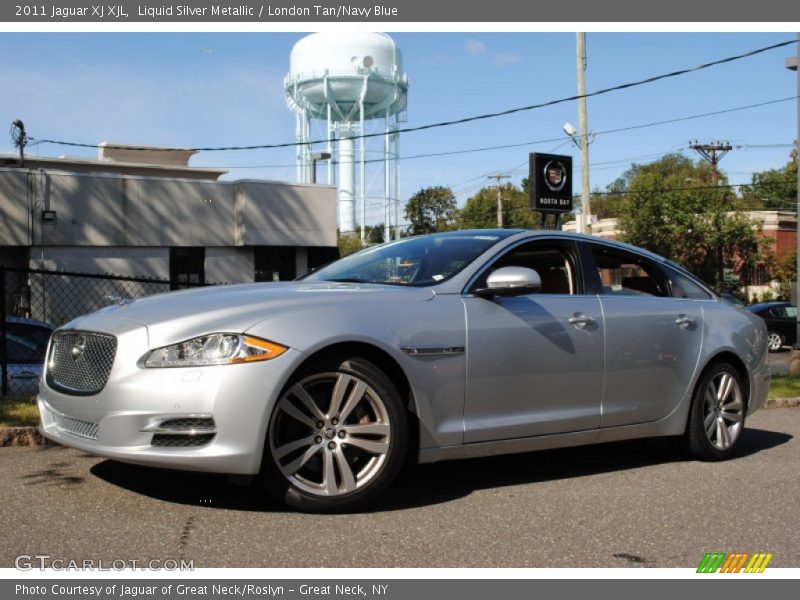 Liquid Silver Metallic / London Tan/Navy Blue 2011 Jaguar XJ XJL