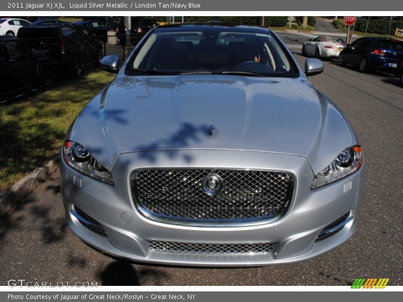 Liquid Silver Metallic / London Tan/Navy Blue 2011 Jaguar XJ XJL