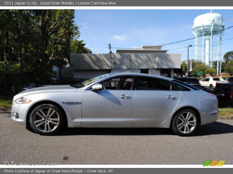 Liquid Silver Metallic / London Tan/Navy Blue 2011 Jaguar XJ XJL