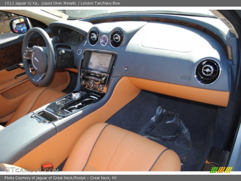 Liquid Silver Metallic / London Tan/Navy Blue 2011 Jaguar XJ XJL
