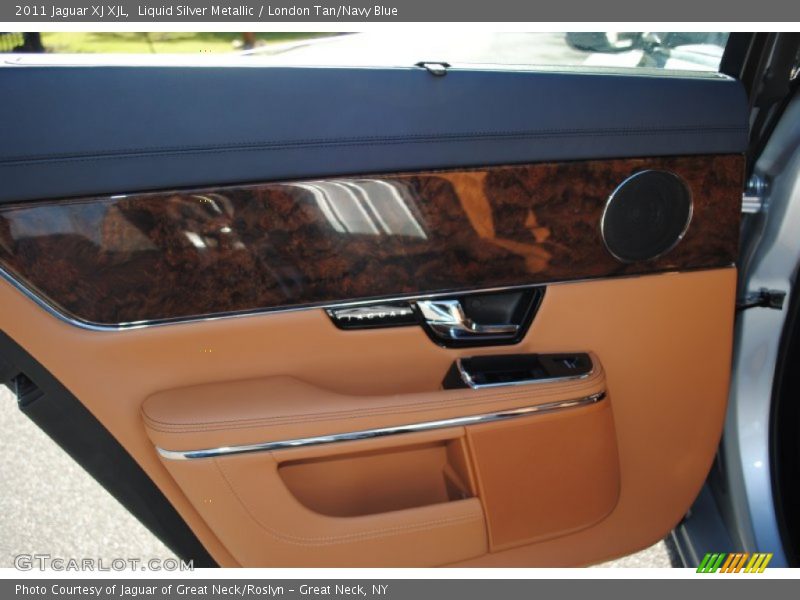 Liquid Silver Metallic / London Tan/Navy Blue 2011 Jaguar XJ XJL