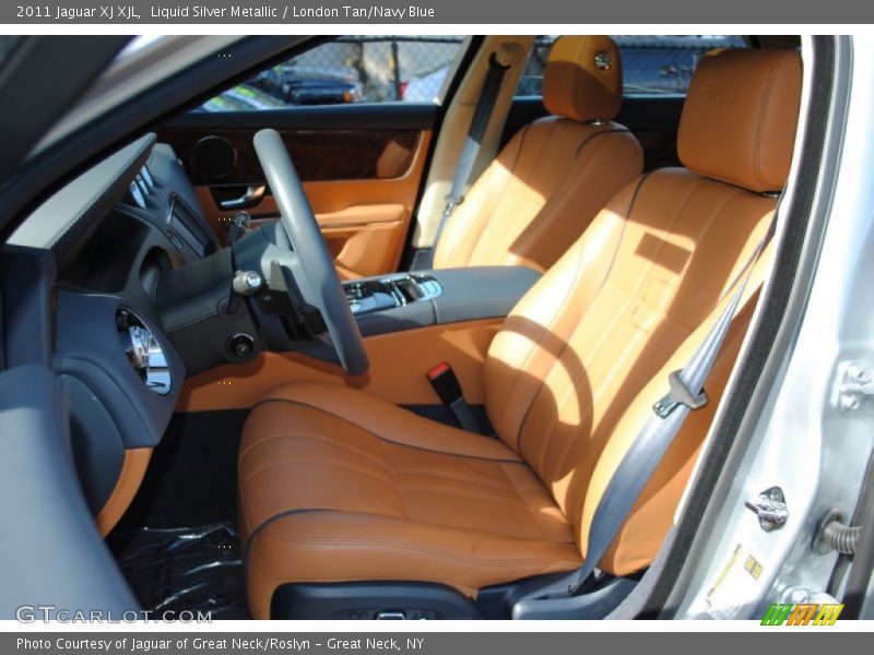 Liquid Silver Metallic / London Tan/Navy Blue 2011 Jaguar XJ XJL