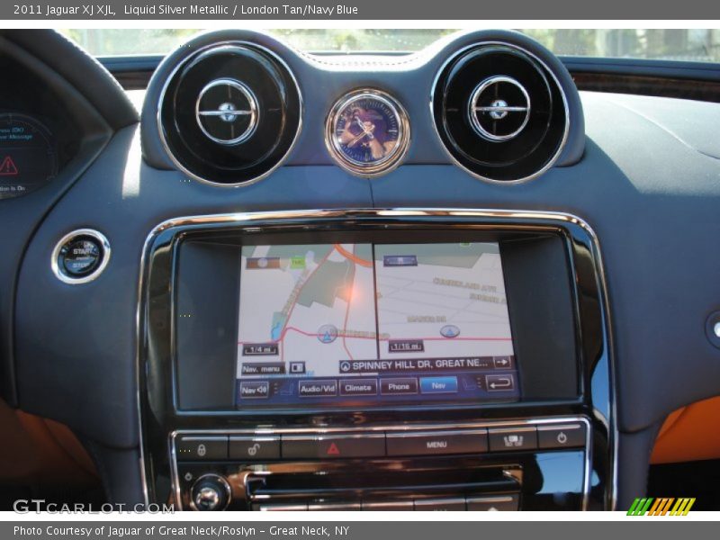 Liquid Silver Metallic / London Tan/Navy Blue 2011 Jaguar XJ XJL