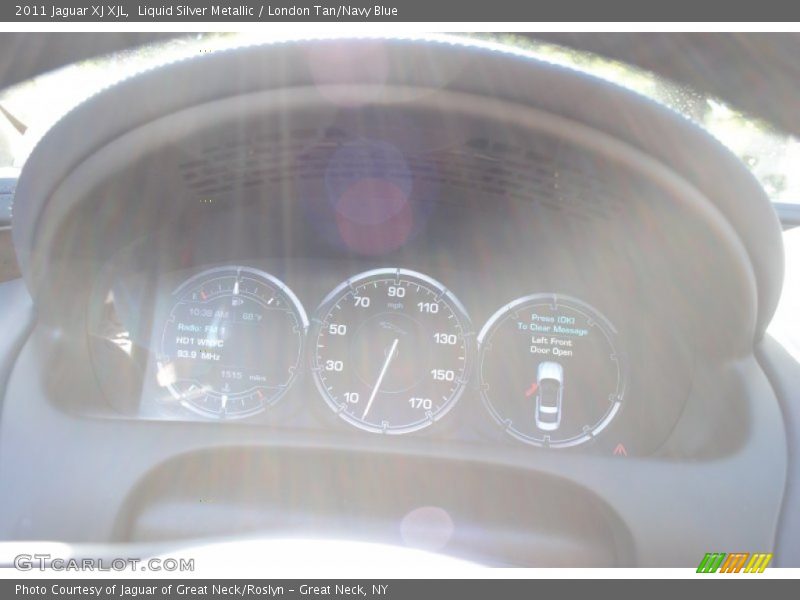 Liquid Silver Metallic / London Tan/Navy Blue 2011 Jaguar XJ XJL
