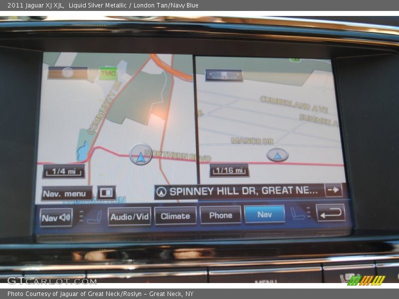 Liquid Silver Metallic / London Tan/Navy Blue 2011 Jaguar XJ XJL