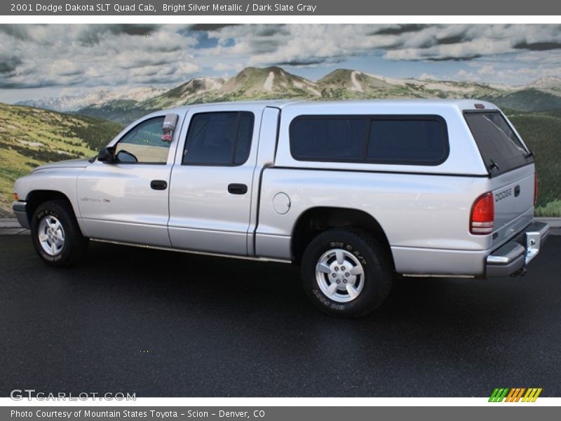 Bright Silver Metallic / Dark Slate Gray 2001 Dodge Dakota SLT Quad Cab